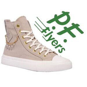 PF FLYERS EMBELLISHED  GOLDEN AGE COLLECTION  HIGH TOP CANVAS Sz woman 8.5 men 7